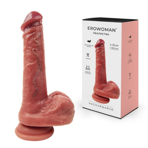 РОСКОШНЫЙ ФАЛЛОИМИТАТОР  EROWOMAN  L 195 мм D 35 мм, арт. ER-30129