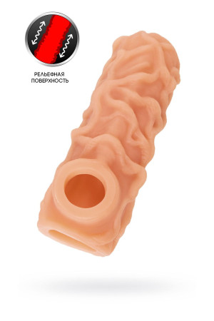 Насадка реалистичная KOKOS NUDE SLEEVE с дополнительной стимуляцией, TPE, телесная, 14 см NS 004-L