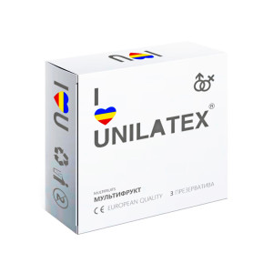 ПРЕЗЕРВАТИВЫ UNILATEX "MULTIFRUITS" цветные ароматизированные, 3 шт