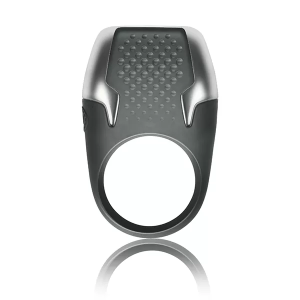Серое эрекционное кольцо с вибрацией  Climaximum Tyro