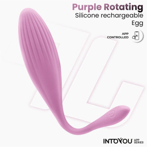 Интерактивное виброяйцо с функцией вращения Rotating Beads, нежно-розовое