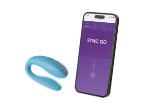 Уникальный Вибромассажер для пар We-Vibe Sync Go (голубой) (управление телефоном)