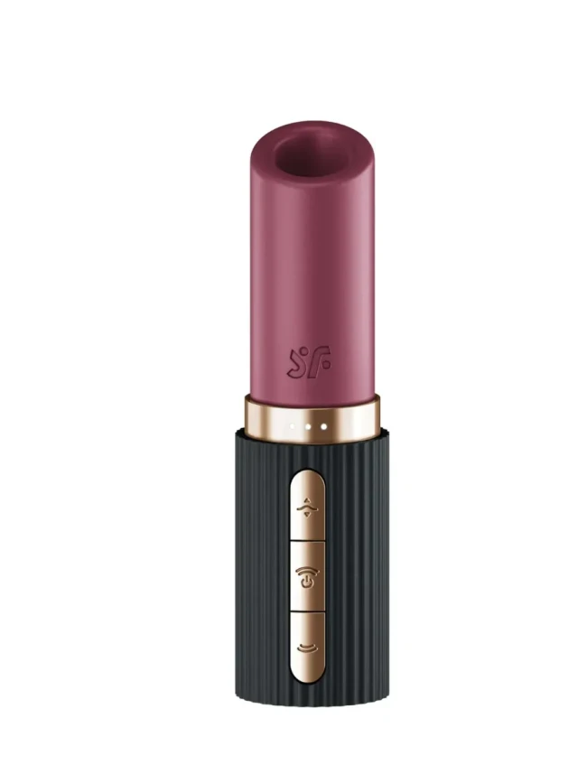 Воздушно-волновой стимулятор Deep Kiss black в виде помады  Satisfyer, Германия