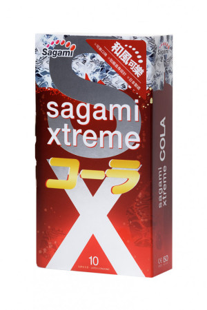 Презервативы ультратонкие со вкусом колы  SAGAMI XTREME COLA №10, 19 СМ
