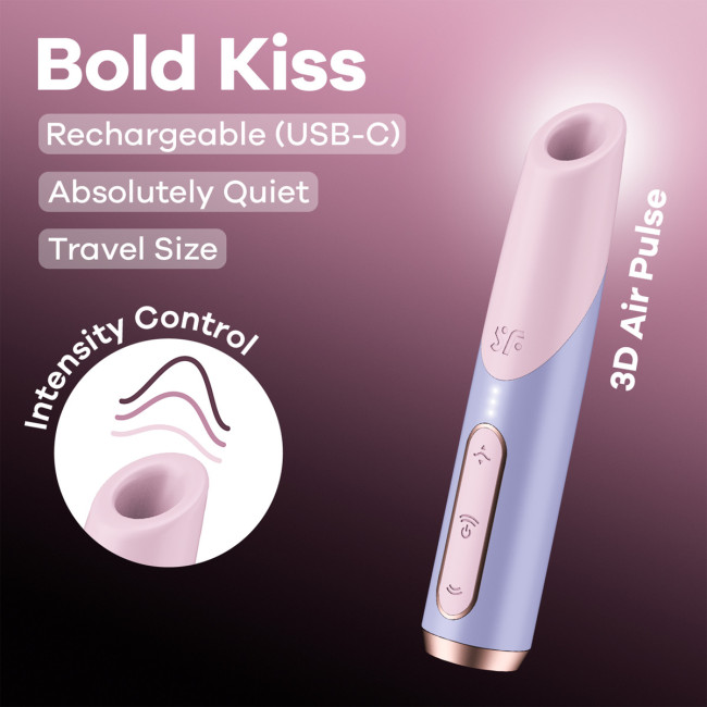 Стимулятор с пульсацией воздуха Satisfyer BOLD KISS в форме губной помады Стимулятор с пульсацией воздуха Satisfyer BOLD KISS в форме губной помады