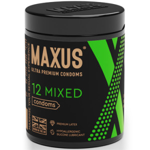 Презервативы ультратонкие, классические и точечно-ребристые Maxus Mixed  12 шт.