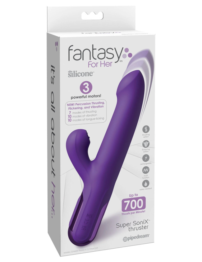 Вибромассажер с функциями вибрации, пульсации и лизания Fantasy For Her Super SoniX Pipedream США Вибромассажер с функциями вибрации, пульсации и лизания Fantasy For Her Super SoniX Pipedream США